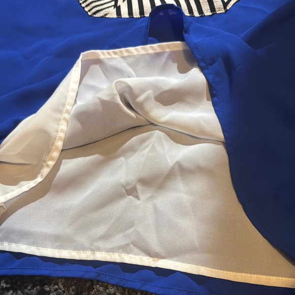 Black and White Striped Dress with Blue Bottom by THML Size Small - Picture 8 of 10